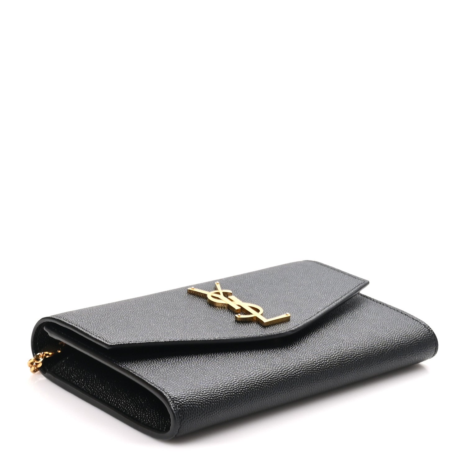 Saint Laurent Grain de Poudre Uptown Chain Wallet Black 4 of 10