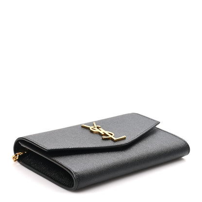 Saint Laurent Grain de Poudre Uptown Chain Wallet Black 4 of 10