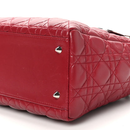 Christian Dior Lambskin Cannage Medium Lady Dior Red 10 of 11