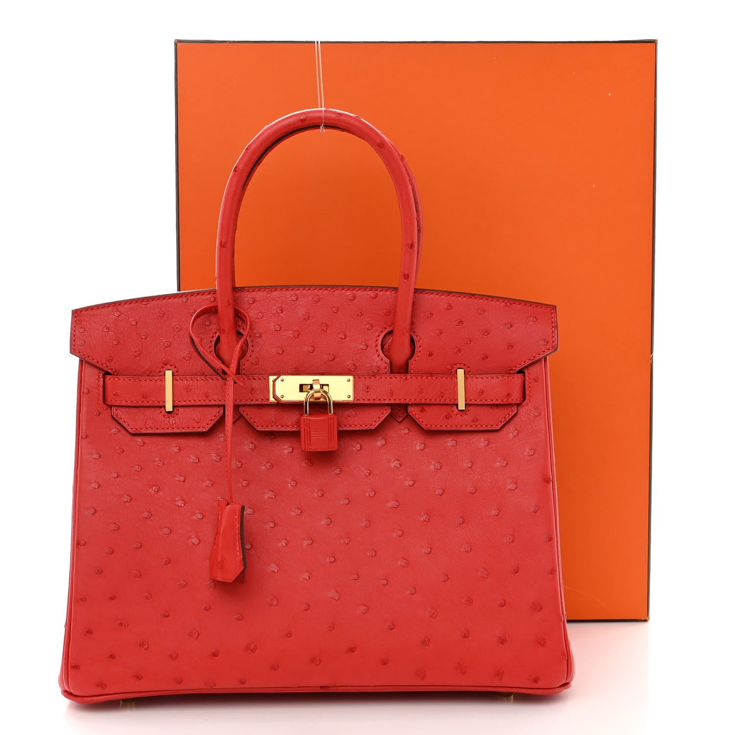 Hermes Ostrich Birkin 30 Rouge Vif 14 of 14