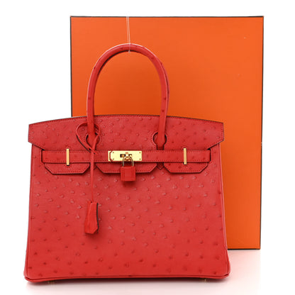 Hermes Ostrich Birkin 30 Rouge Vif 14 of 14