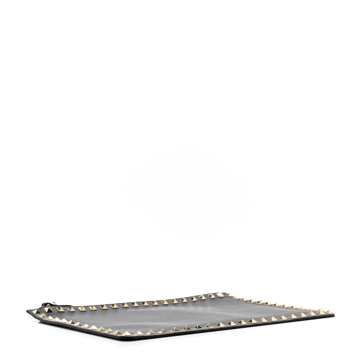 Valentino Garavani Vitello Large Rockstud Zip Pouch Black 4 of 9