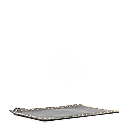 Valentino Garavani Vitello Large Rockstud Zip Pouch Black 4 of 9