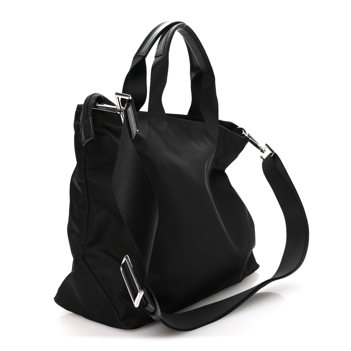 Nylon Vela East West Shopper Tote Black