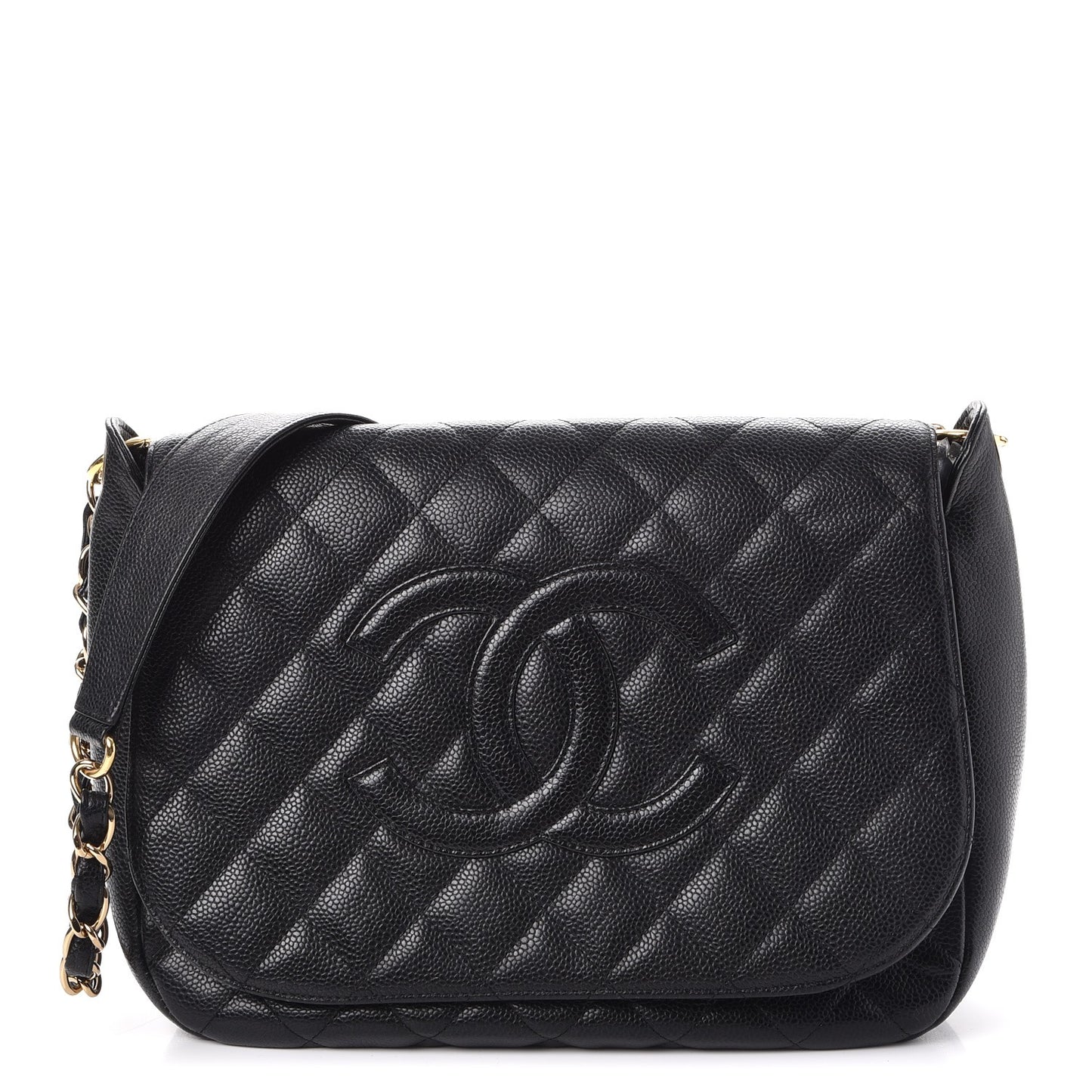 Caviar CC Shoulder Flap Black