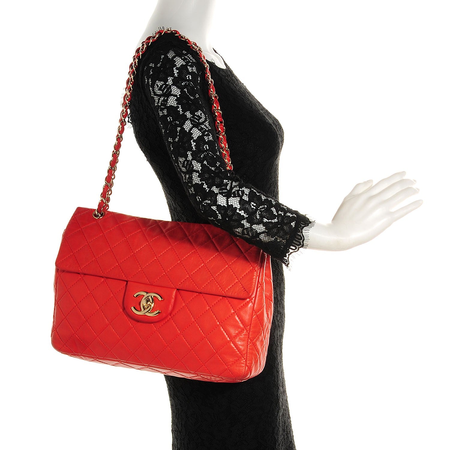 Chanel Lambskin Quilted Maxi Single Flap Coral 2 of 9