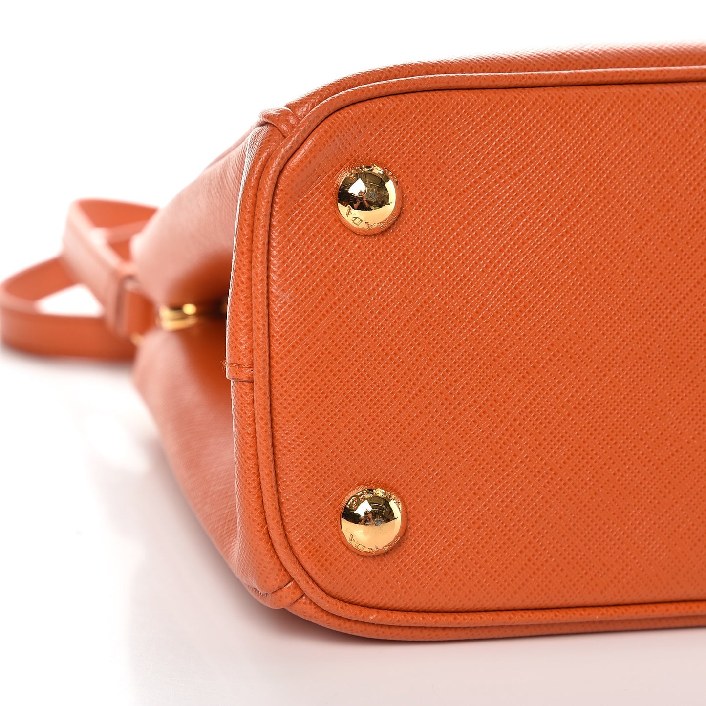 Saffiano Mini Galleria Double Zip Tote Papaya