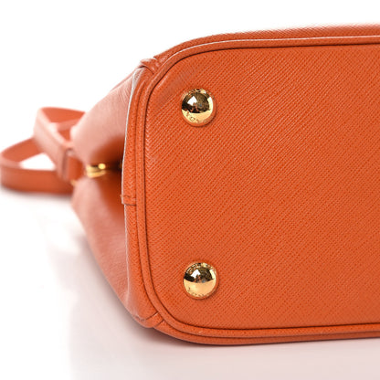 Prada Saffiano Mini Galleria Double Zip Tote Papaya 10 of 10