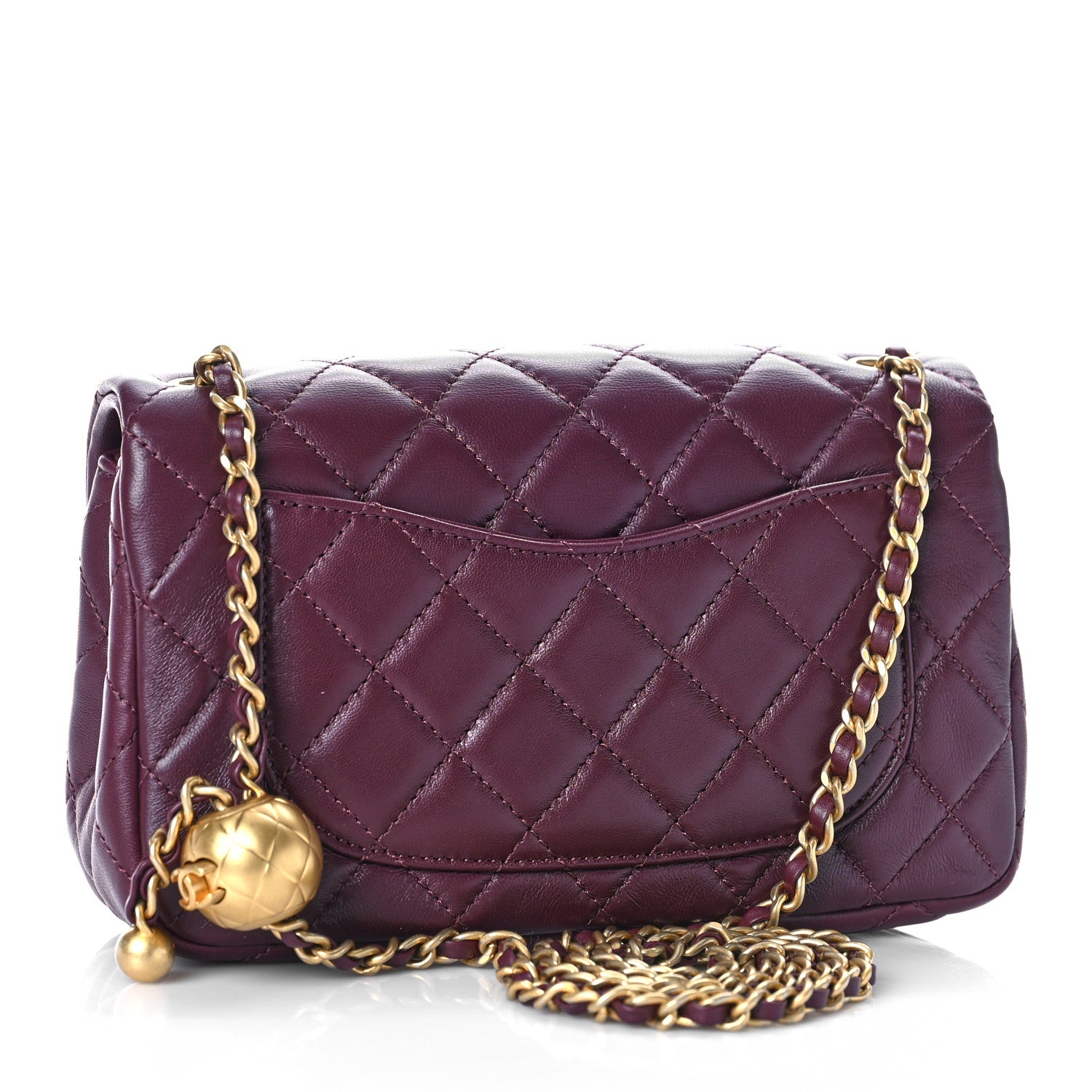 Chanel Lambskin Quilted Mini Rectangular Pearl Crush Flap Burgundy 3 of 10