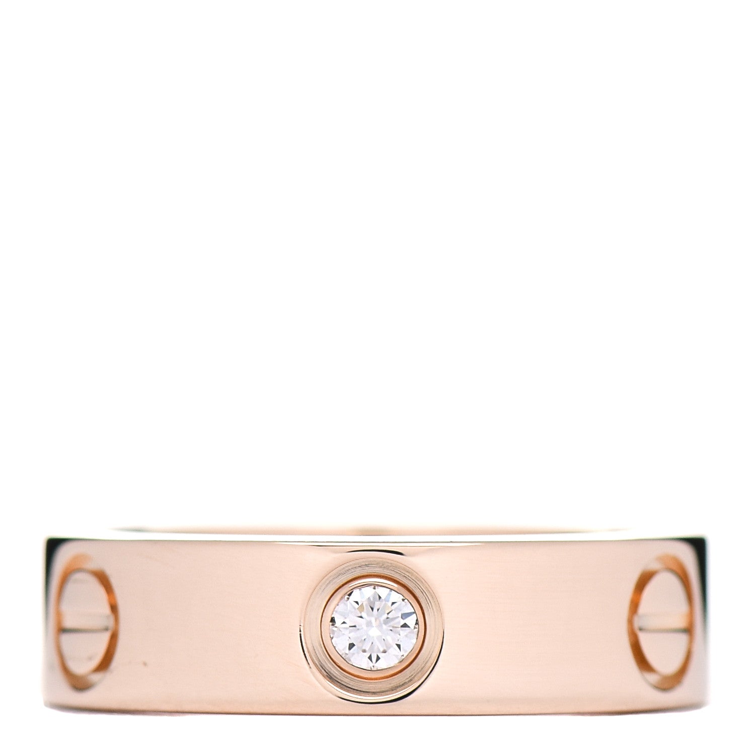 Cartier 18K Pink Gold 3 Diamond 5.5mm LOVE Ring 53 6.25 1 of 5