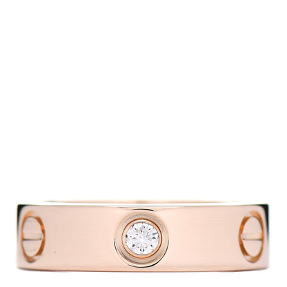 Cartier 18K Pink Gold 3 Diamond 5.5mm LOVE Ring 53 6.25 1 of 5