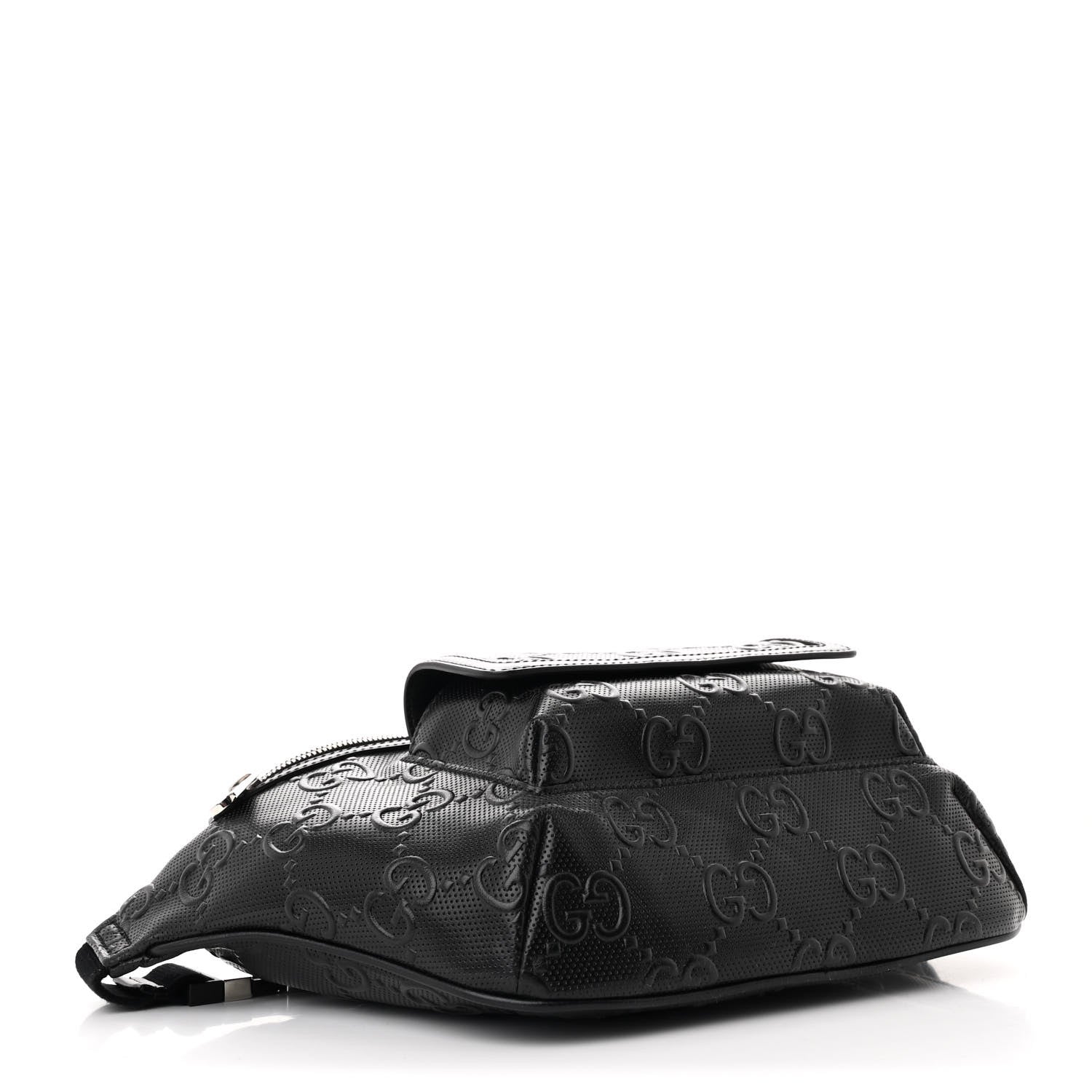 Gucci Calfskin GG Tennis Embossed Pocket Belt Bag Black 4 of 10