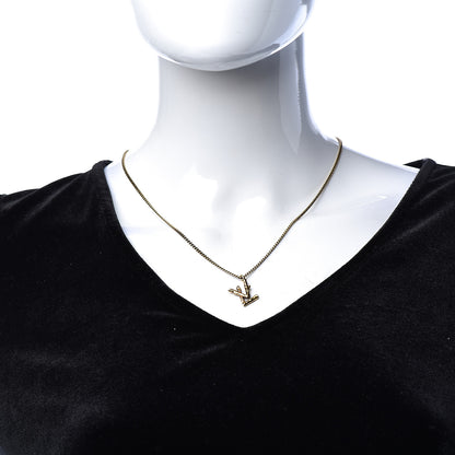 Louis Vuitton Twig LV Pendant Necklace Gold 2 of 5