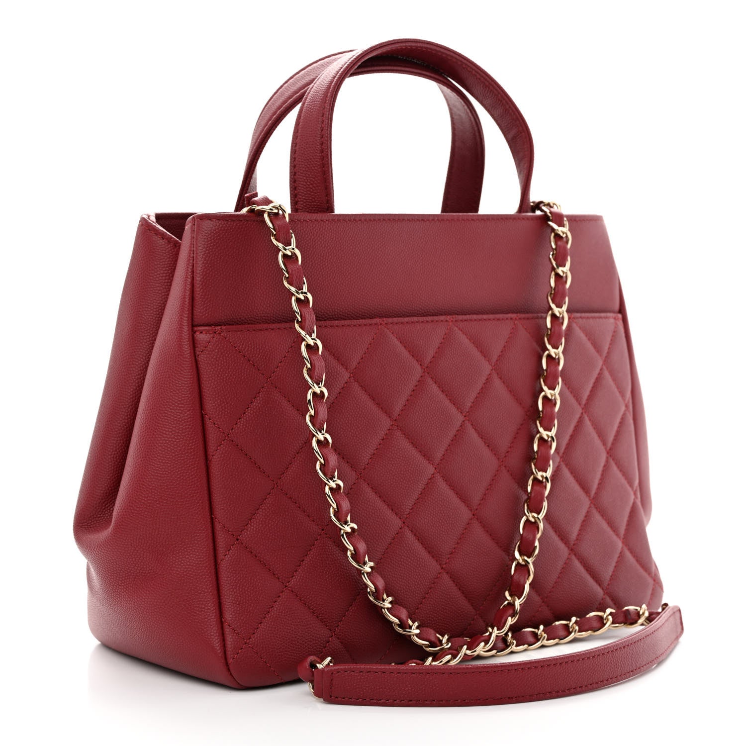 Chanel Caviar Quilted Small Business Affinity Shopping Bag Red 3 of 11
