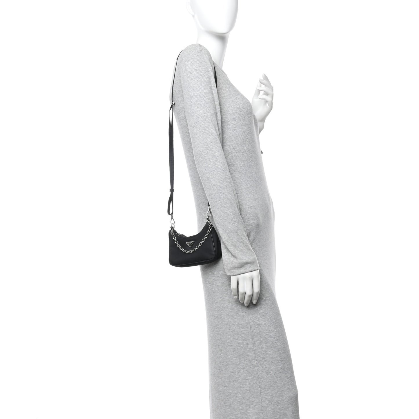 Tessuto Nylon Mini Re-Edition 2000 Shoulder Bag Black