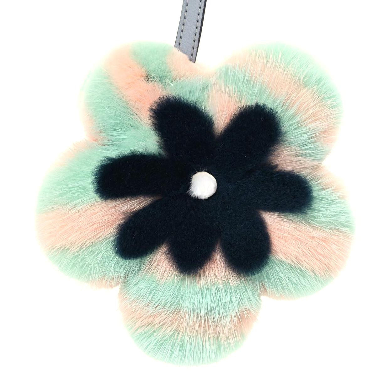 Fendi Mink Fur Vitello Dolce Pequin Flowerland Bag Charm Nausica Medea 3 of 4