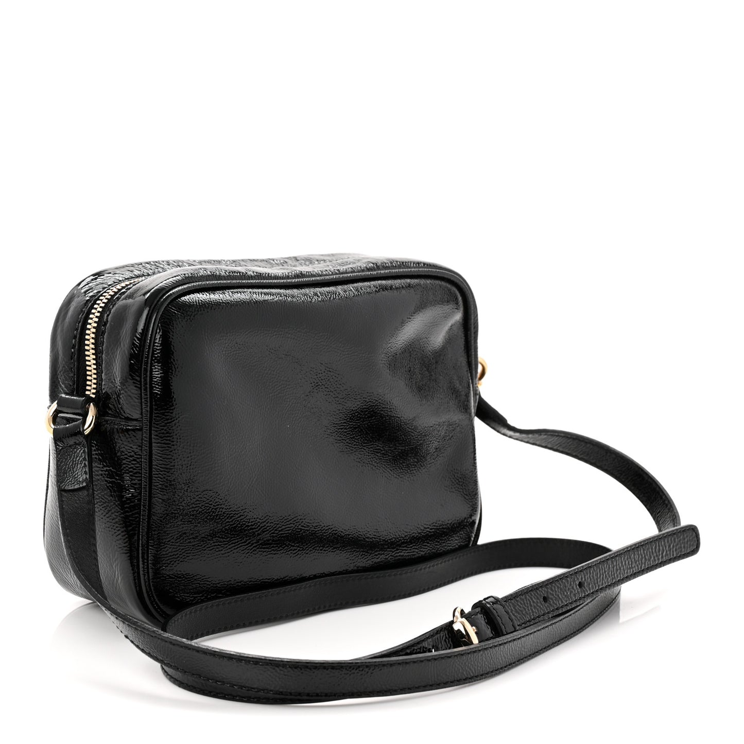 Soft Patent Small Soho Disco Bag Black