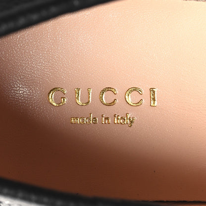 Gucci Piuma Calfskin GG Embossed Womens Horsebit Rock 20mm Loafers 38 Black 8 of 10