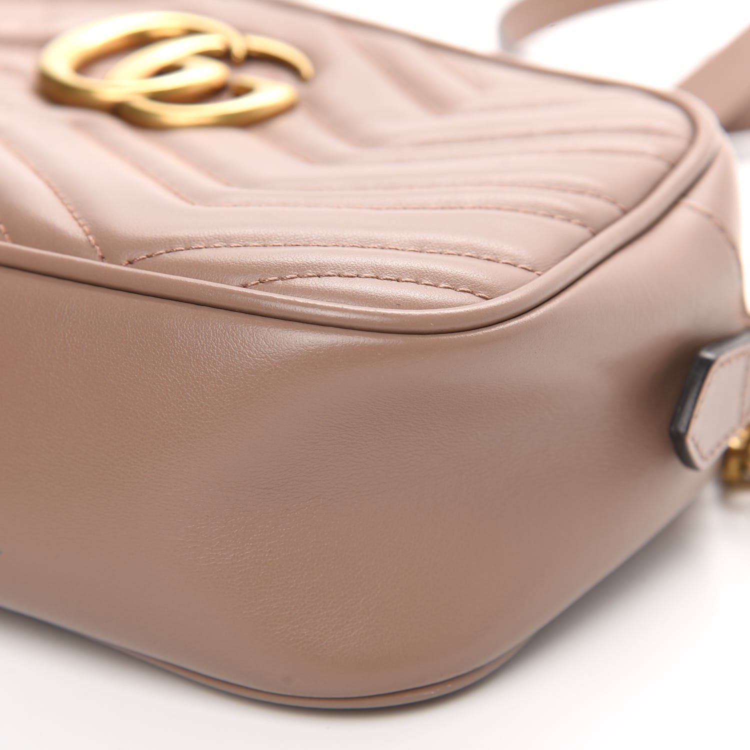 Gucci Calfskin Matelasse Small GG Marmont Chain Shoulder Bag Porcelain Rose 10 of 12