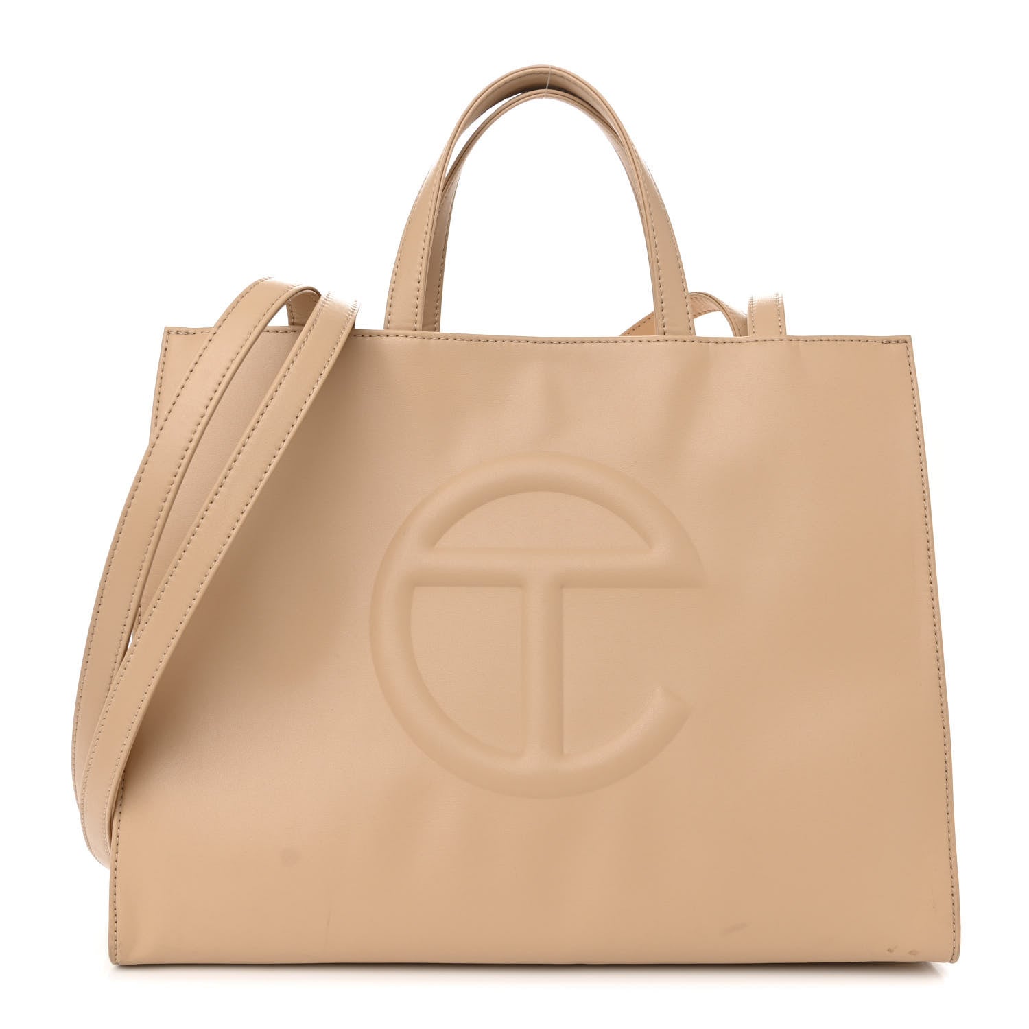 Telfar Vegan Leather Medium Shopping Bag Cream 1 of 15