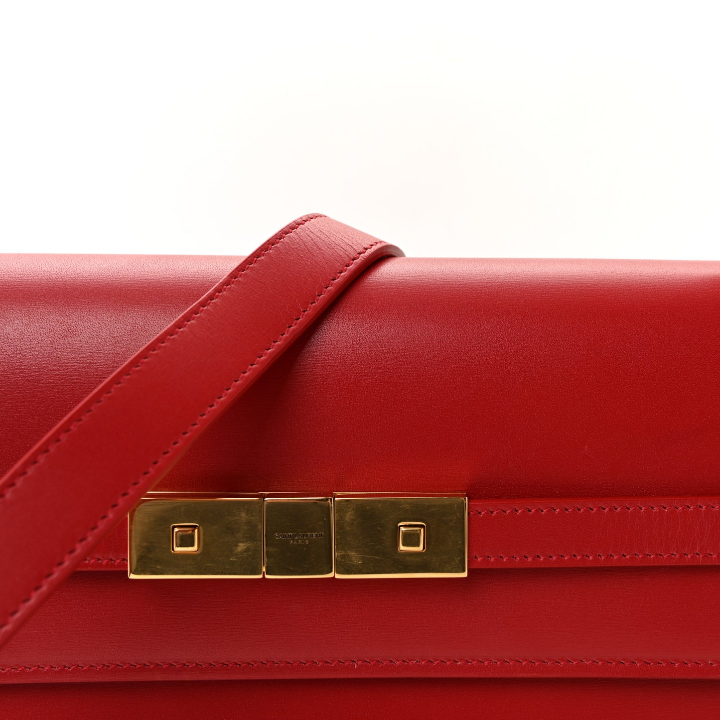 Smooth Calfskin Manhattan Shoulder Bag Rouge Eros