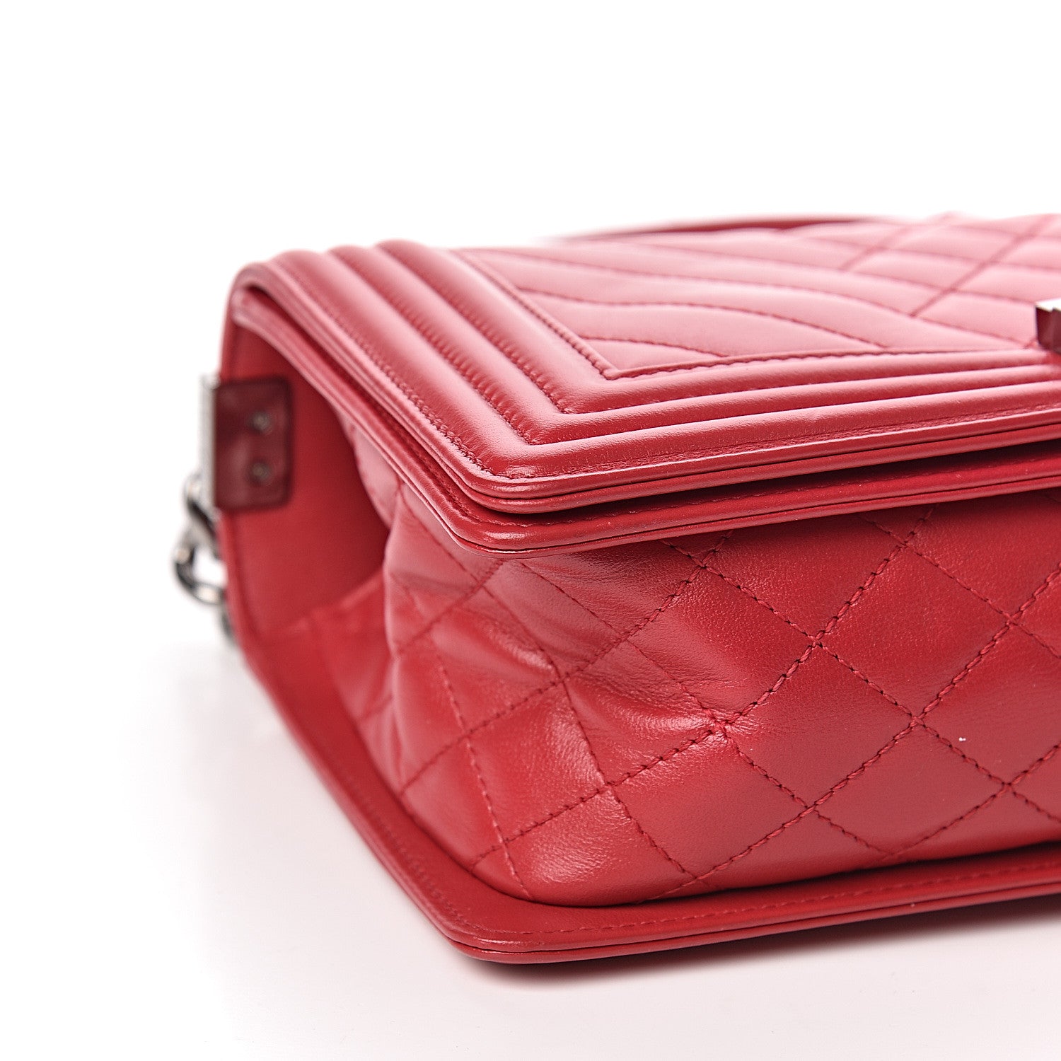 Chanel Lambskin Chevron Quilted Medium Boy Flap Dark Pink 8 of 10