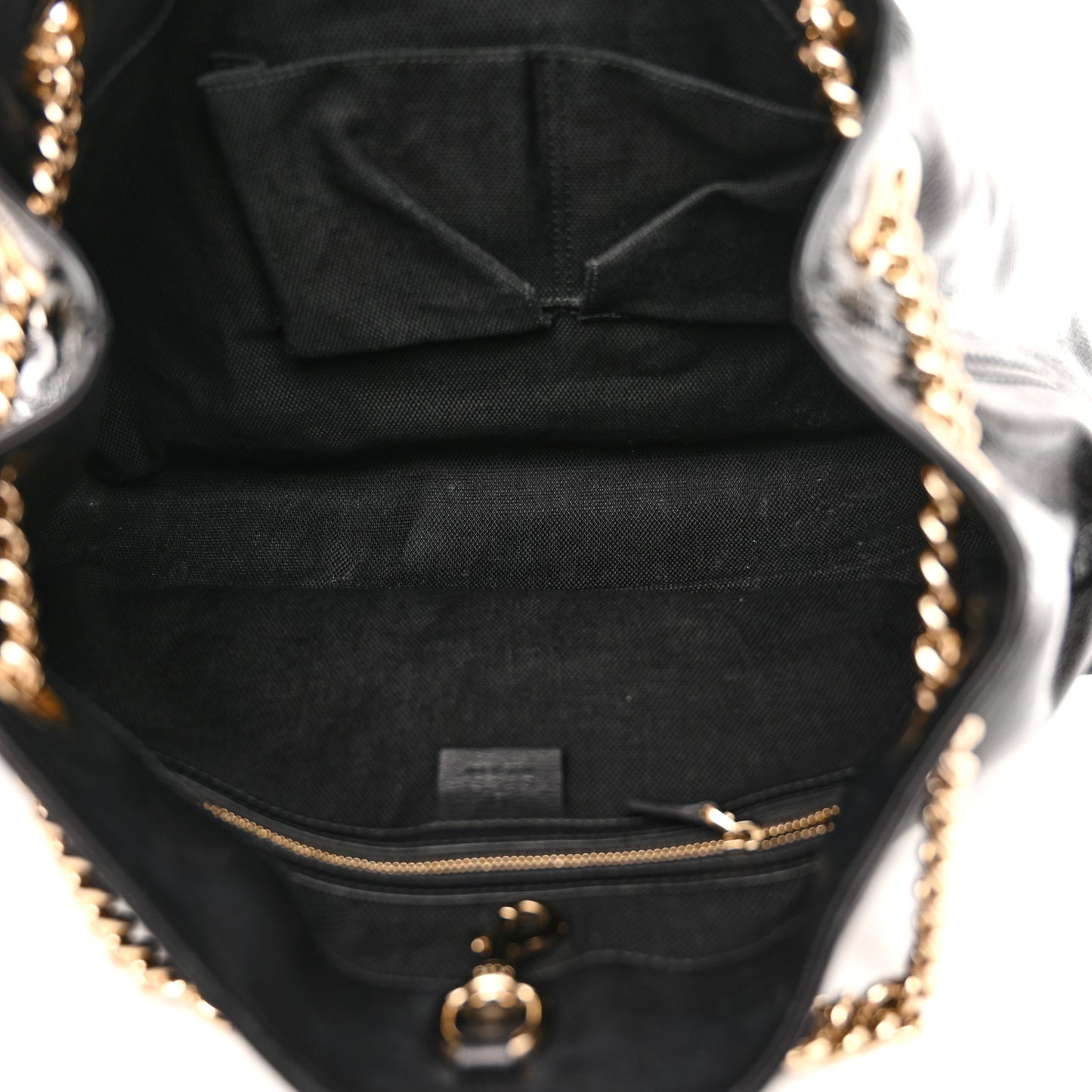 Patent Medium Soho Chain Shoulder Bag Black