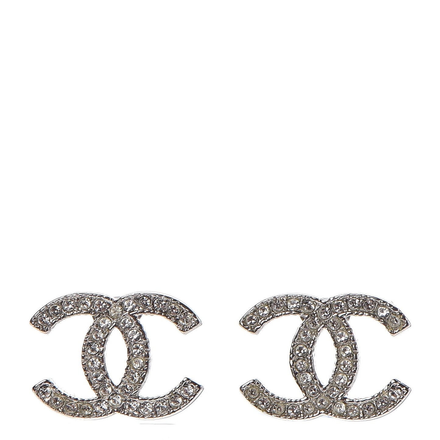 Crystal CC Earrings Silver