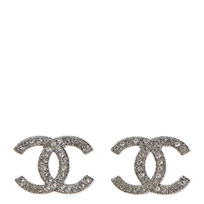 Chanel Crystal CC Earrings Silver 1 of 5