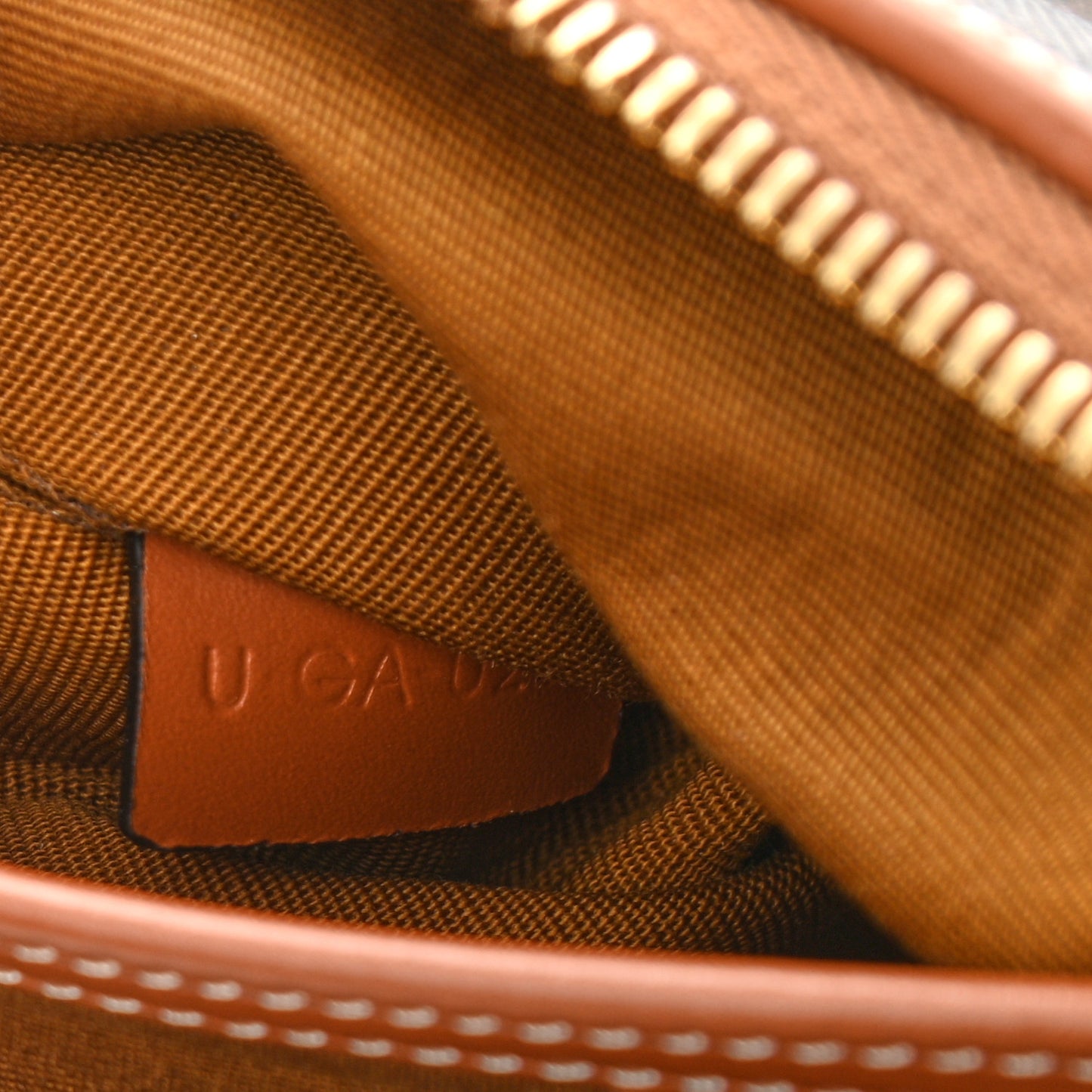 Triomphe Canvas Calfskin Small Boston Bag Tan