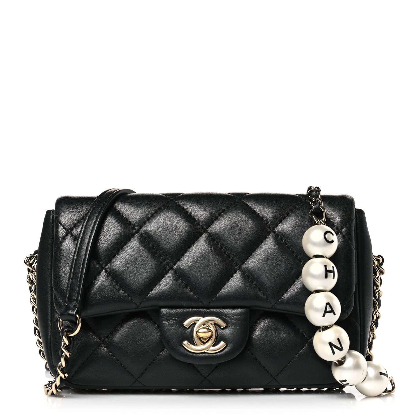 Lambskin Quilted Mini My Precious Flap Black