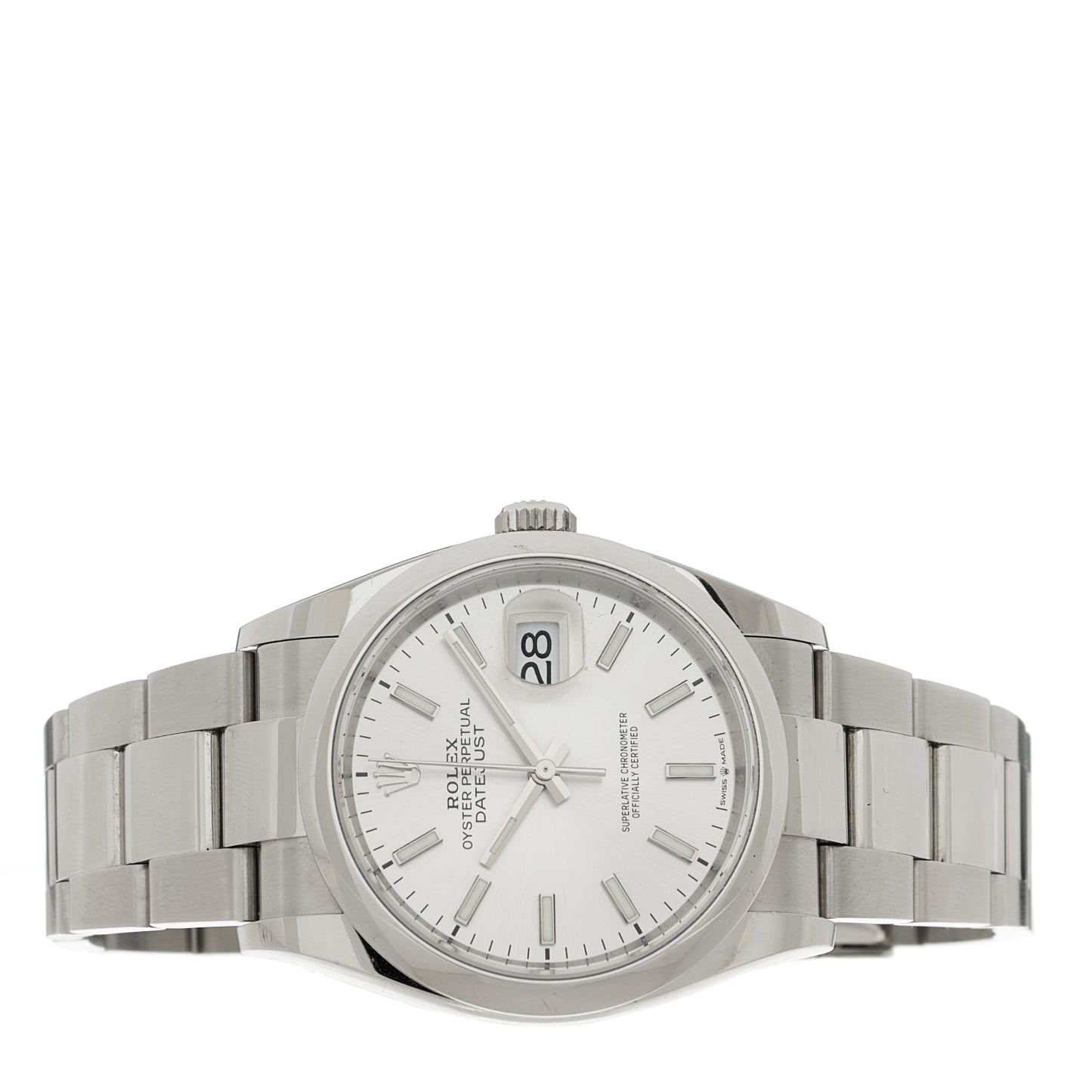 Stainless Steel 36mm Oyster Perpetual Datejust Watch Silver 126200