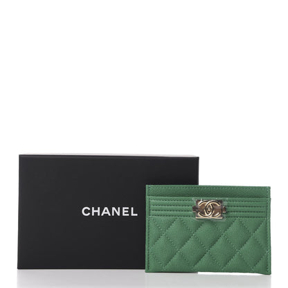 Chanel Caviar Quilted Boy Card Holder Green 9 of 9