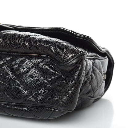Chanel Crumpled Grained Calfskin Quilted Large Shiva Flap Black 9 of 9