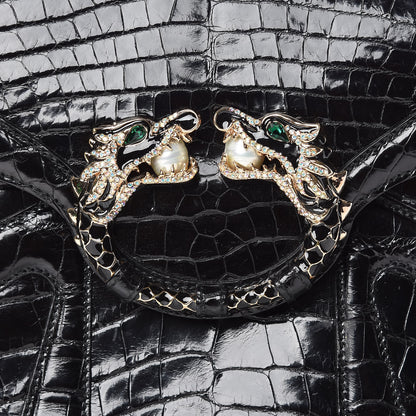 Gucci Crocodile Tom Ford Jeweled Dragon Bag Black 10 of 12