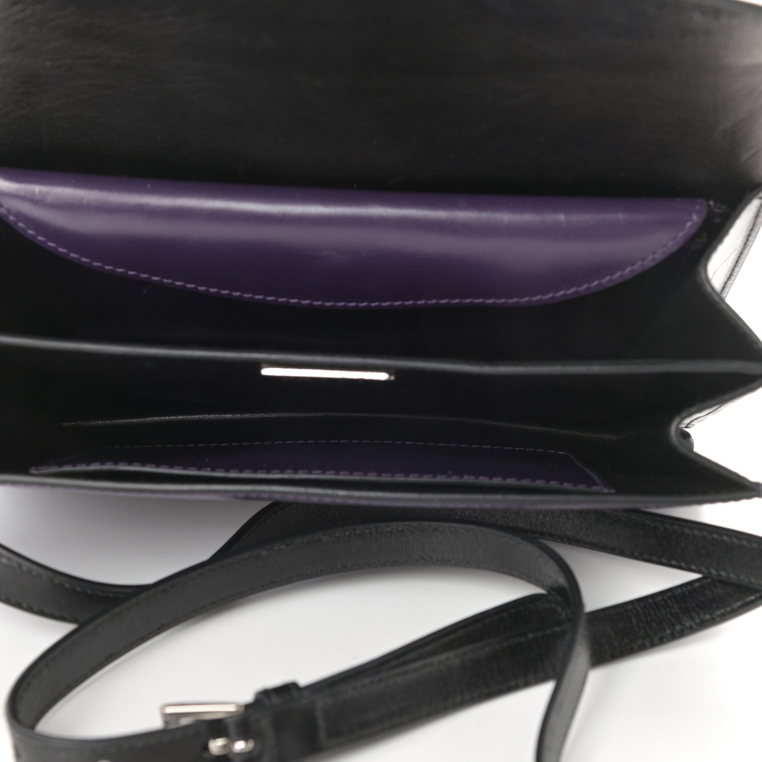 Prada Box Calfskin Shoulder Bag Black Viola 5 of 18