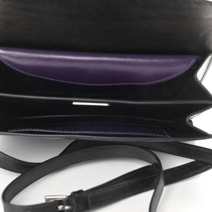 Prada Box Calfskin Shoulder Bag Black Viola 5 of 18