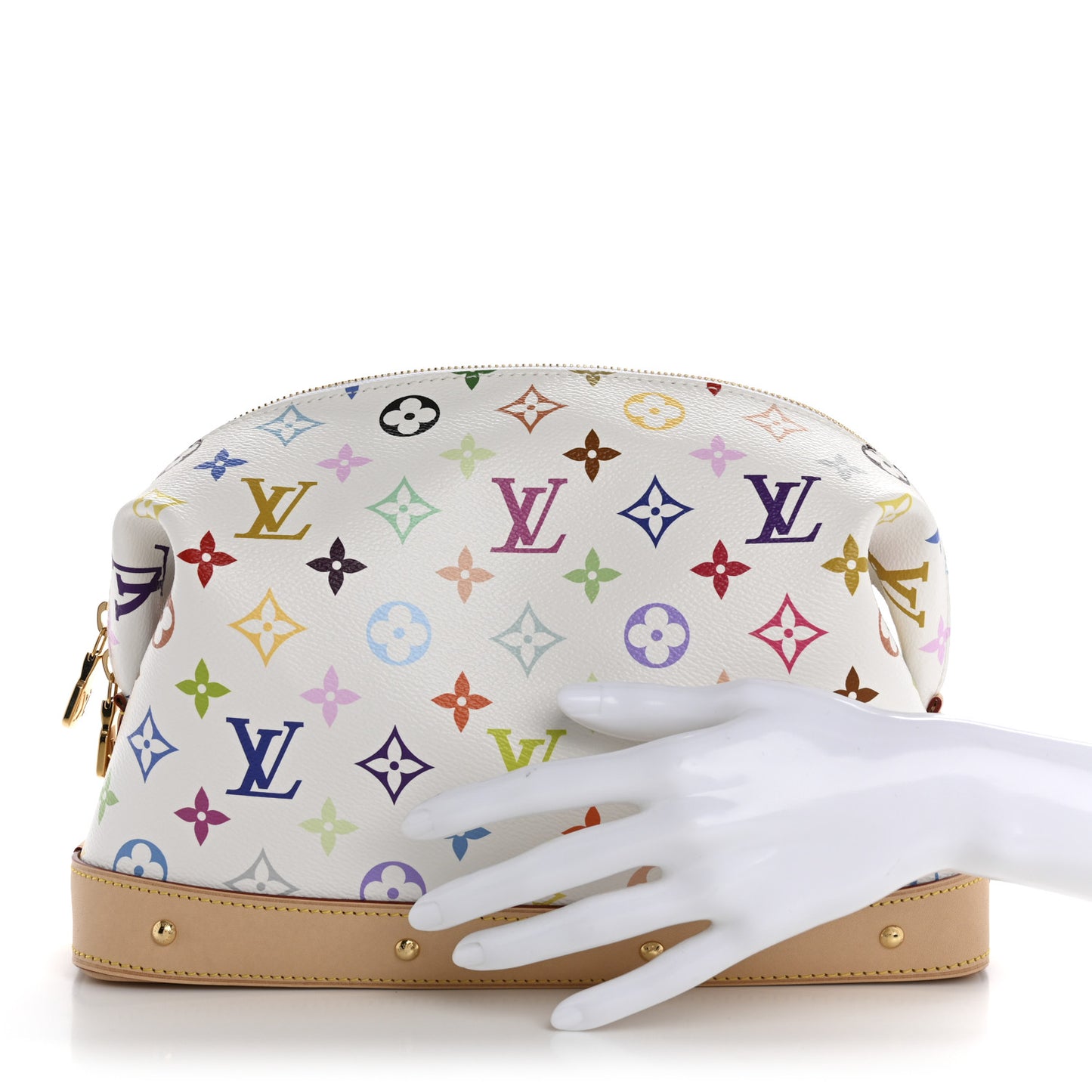 LV x TM Monogram Multicolor Cosmetic Pouch GM White