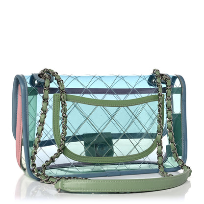 Chanel Lambskin PVC Quilted Mini Coco Splash Flap Blue Green 3 of 12