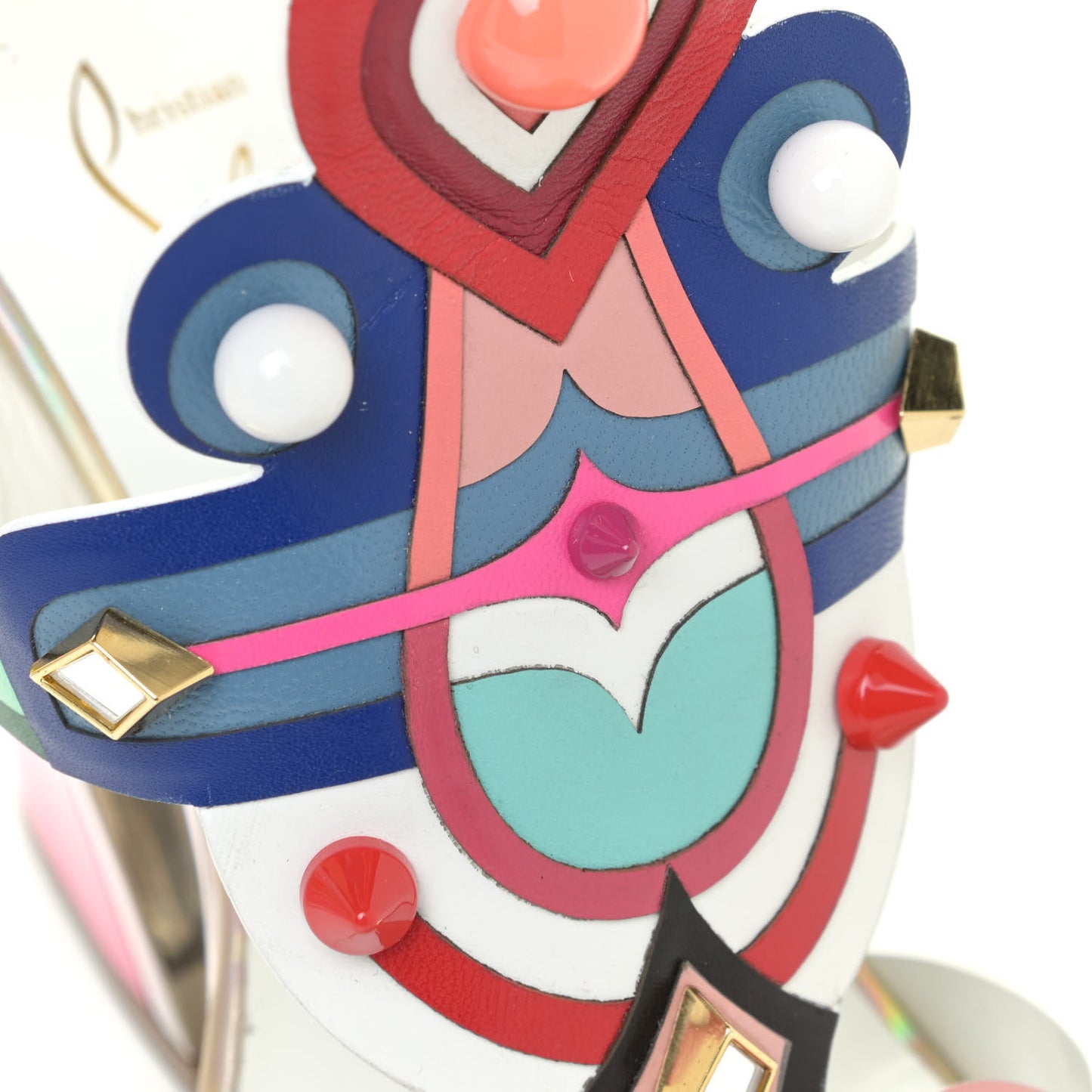 Calfskin Papagaya Levita Sandals 38 Multicolor