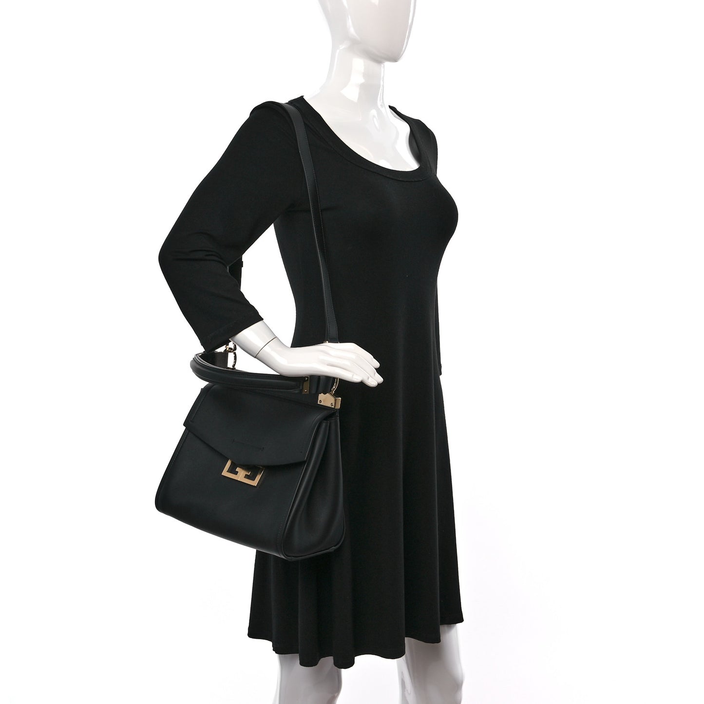 Calfskin Small Mystic Shoulder Bag Black