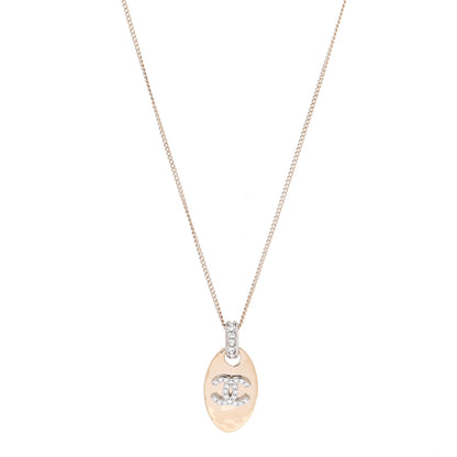 Chanel Crystal CC Pendant Necklace Gold 1 of 6
