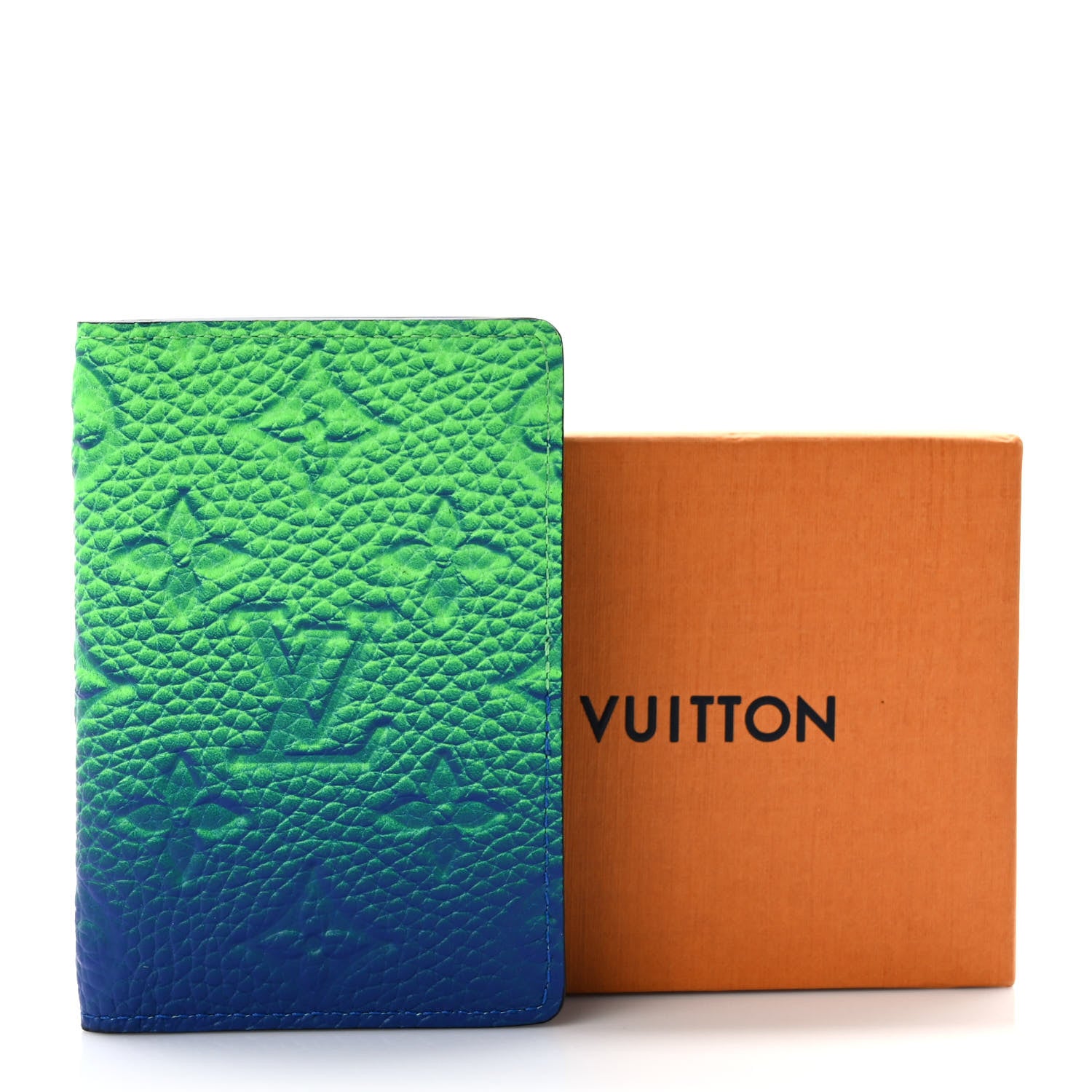 Louis Vuitton Taurillon Illusion Pocket Organizer Bleu Vert 8 of 8