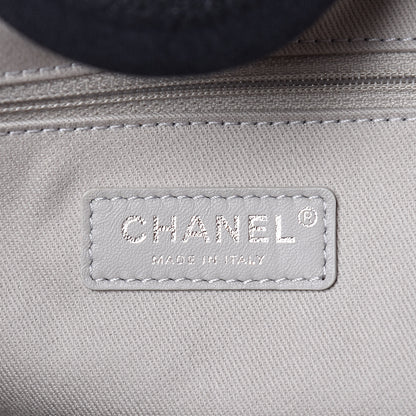 Chanel Striped Canvas Medium Deauville Tote Black 6 of 9