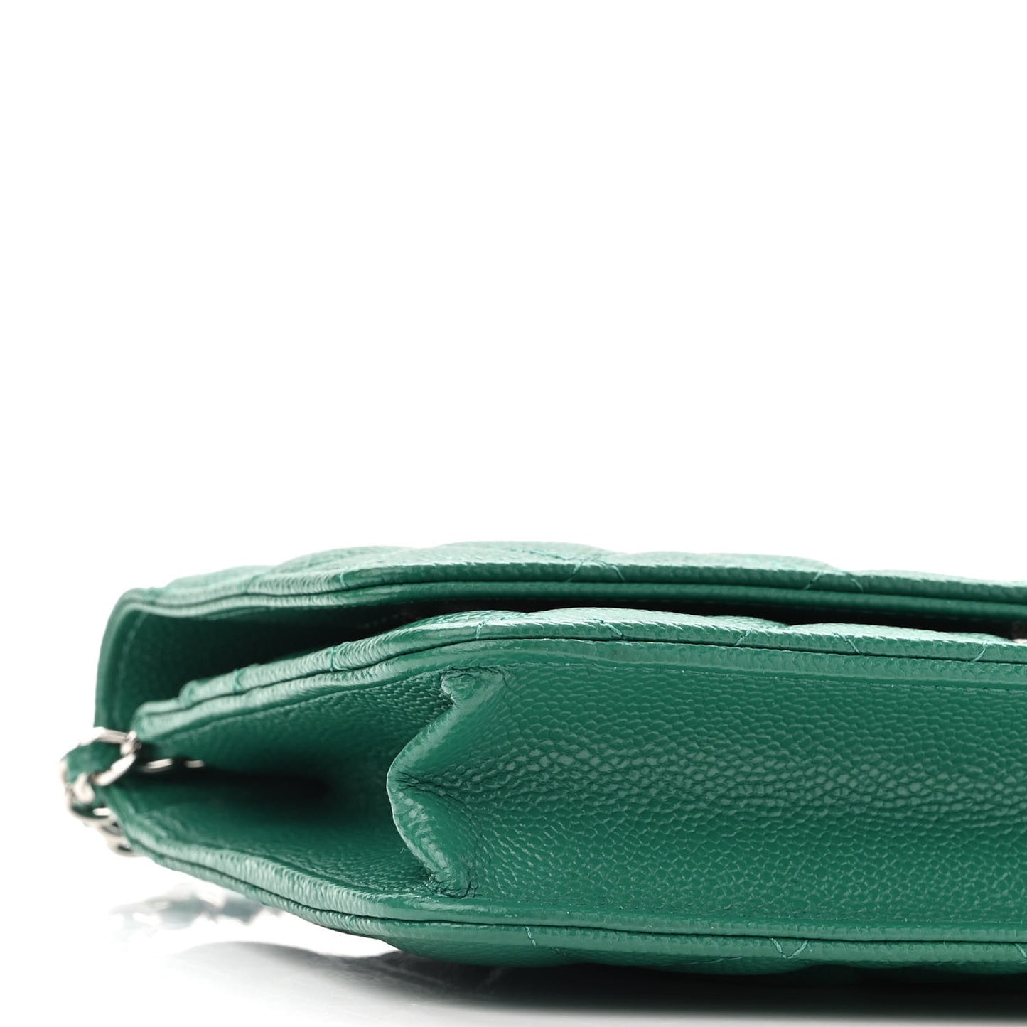 Caviar Quilted Wallet On Chain WOC Green