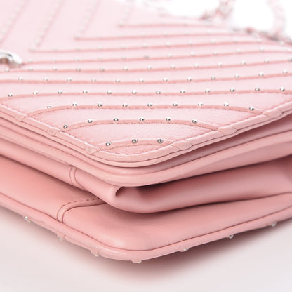 Chanel Calfskin Studded Chevron Quilted Flap Pink 10 of 10