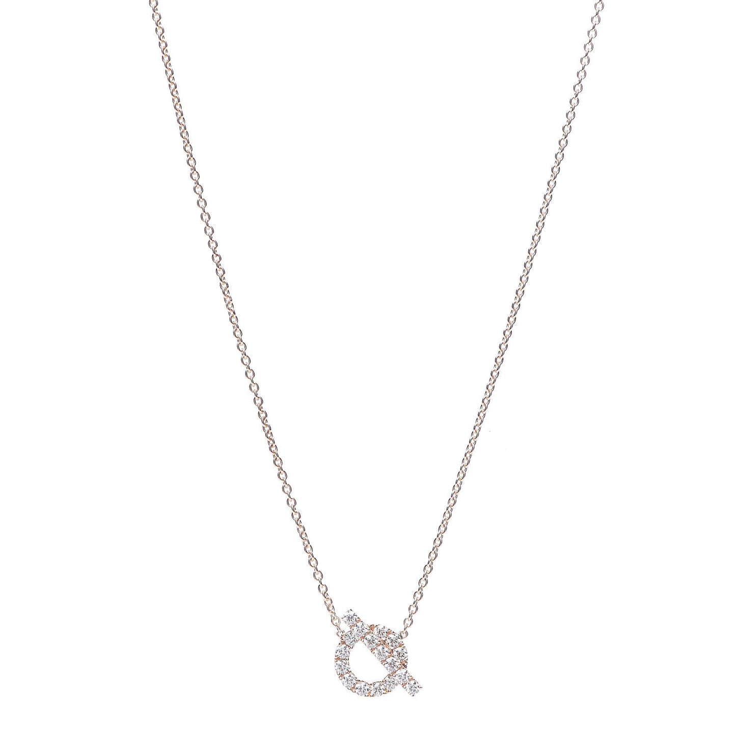 18K Rose Gold Diamond Finesse Pendant Necklace