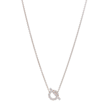 Hermes 18K Rose Gold Diamond Finesse Pendant Necklace 1 of 4