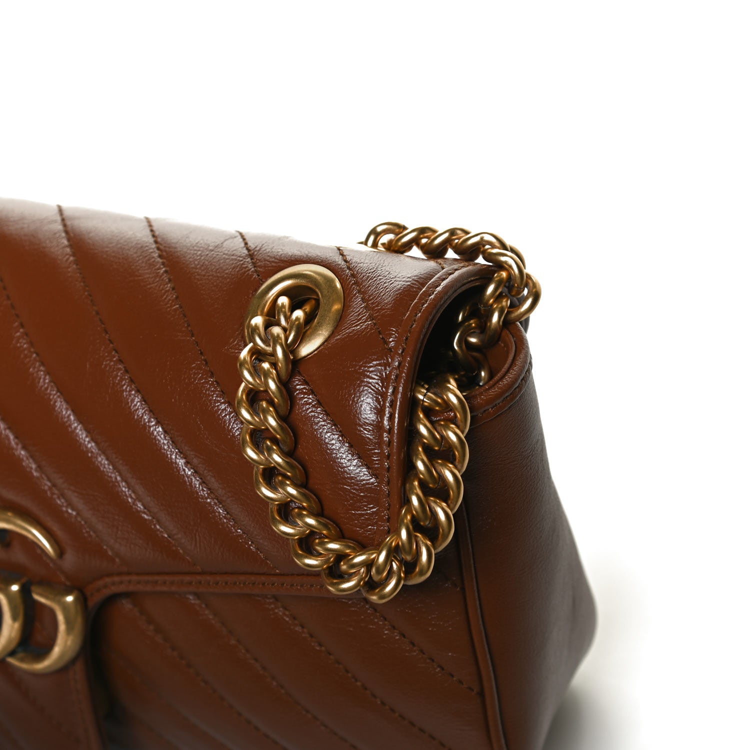 Gucci Azalea Calfskin Matelasse Diagonal Small GG Marmont Shoulder Bag Cuir 24 of 25