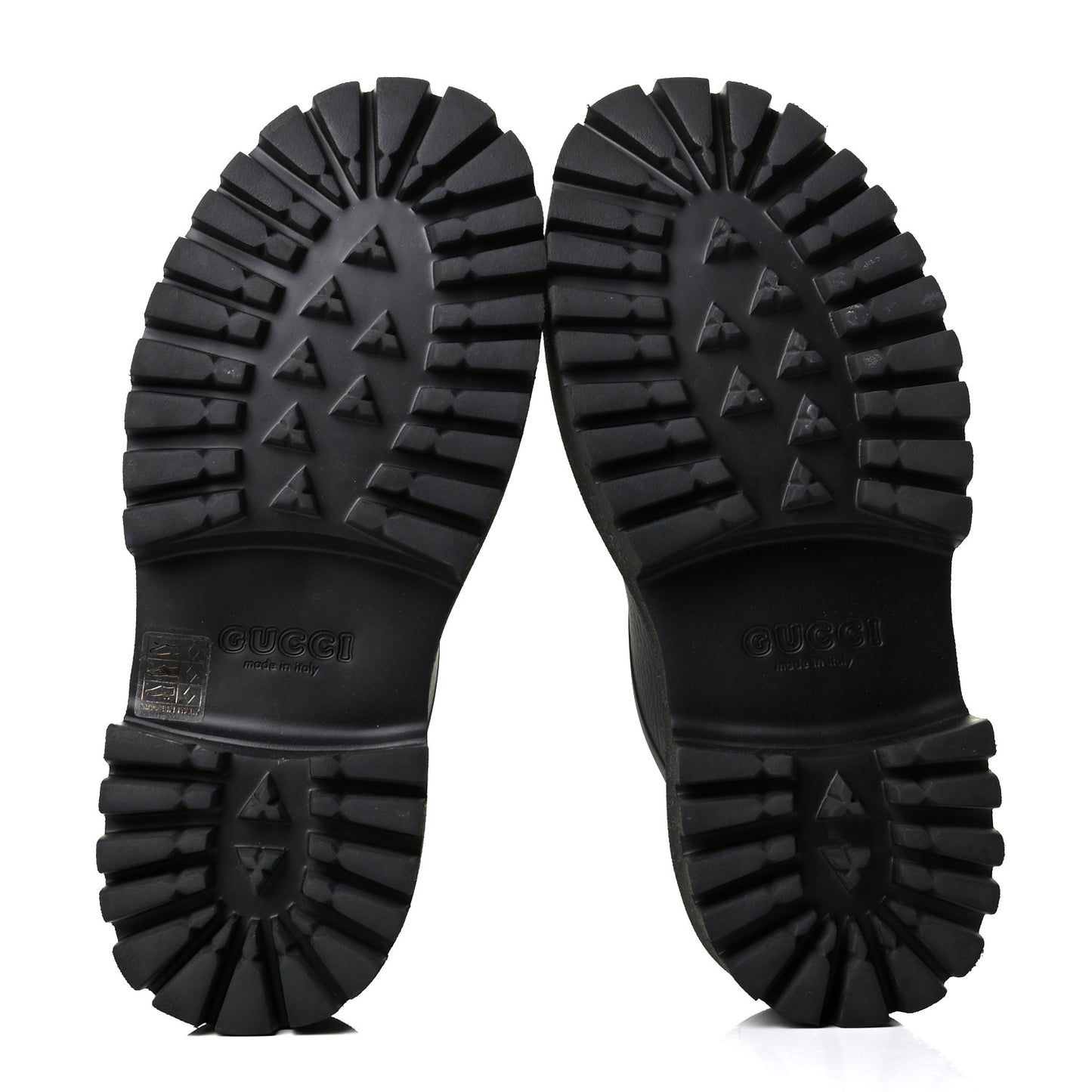 Rubber GG Monogram Perforated Elea Platform 55mm Lug Sole Sandals 38 Black